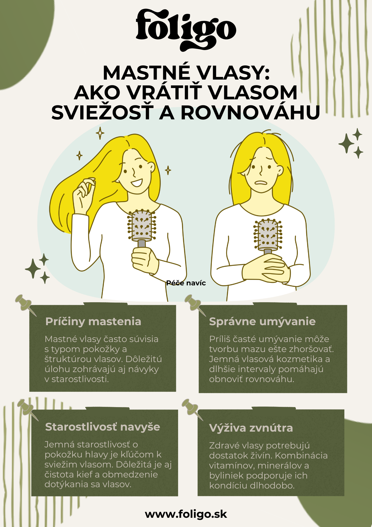 Infografika: Základy starostlivosti o mastné vlasy
